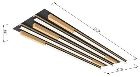 Wofi 9031-506L - PALERMO LED 57W 230V dimmelhető fa mennyezeti lámpa