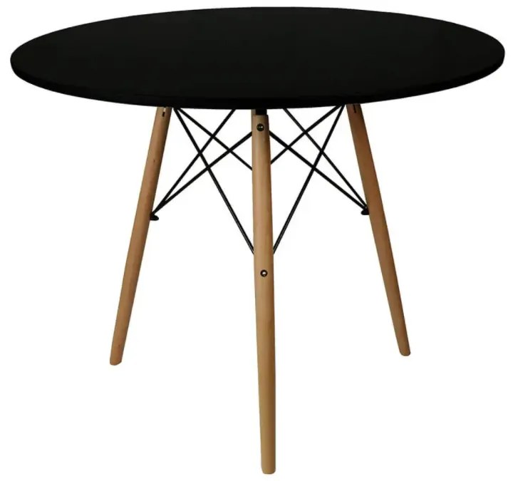 AKCIÓ Fekete étkezőasztal OSLO 90x90 II. osztály