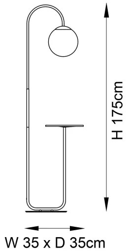 Endon 92424 - Állólámpa HALO 1xE14/7W/230V fekete