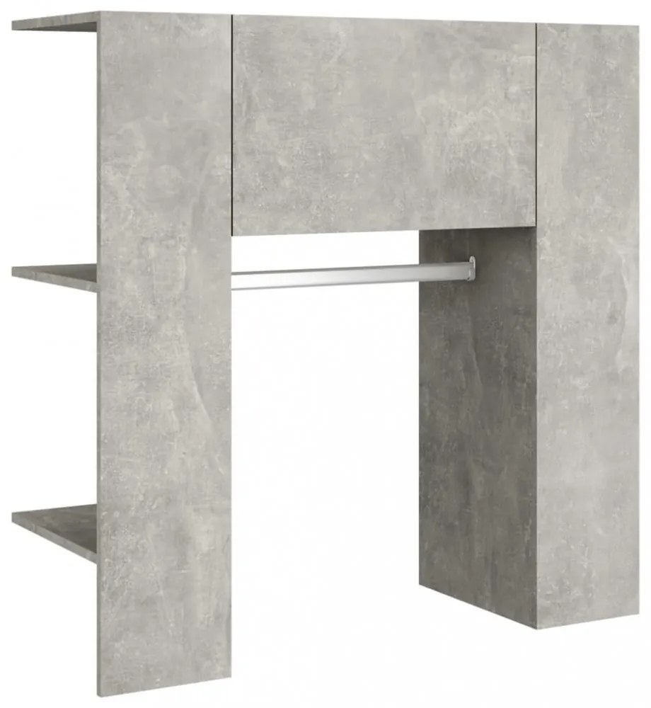 betonszürke szerelt fa előszobaszekrény 97,5 x 37 x 99 cm