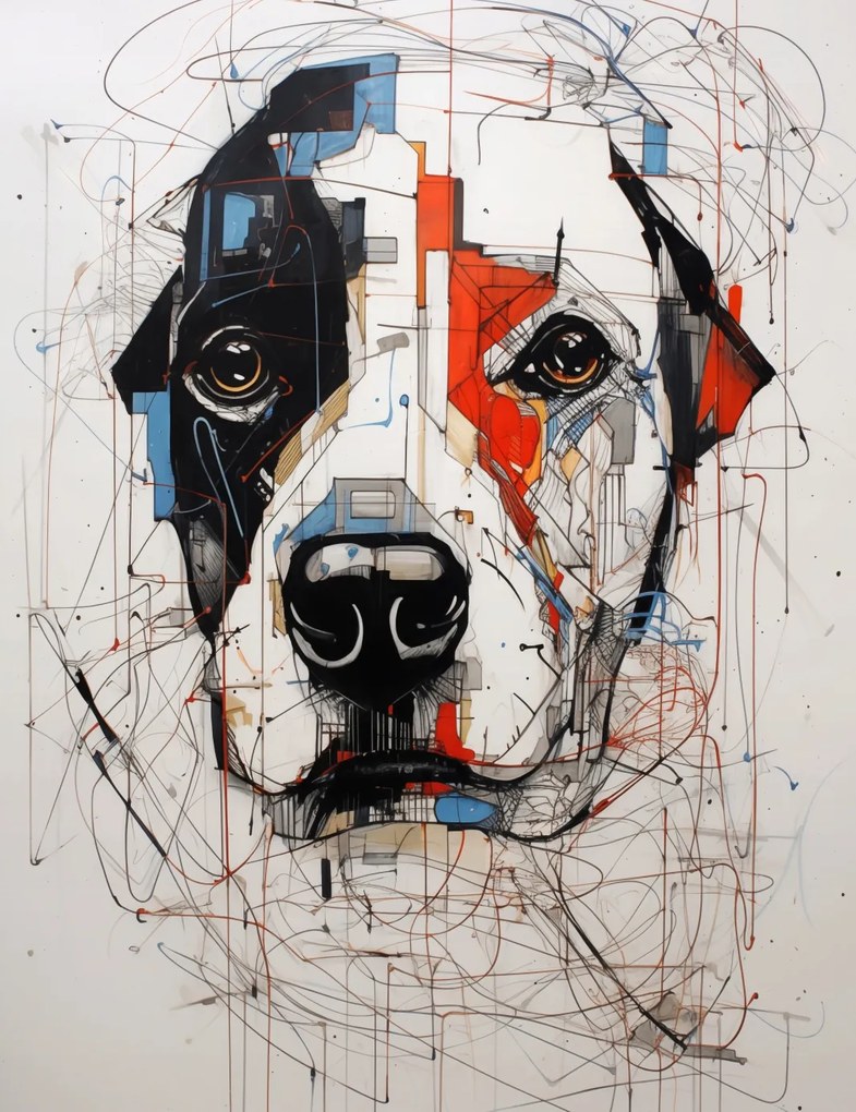 Poszter 50x65cm Rajzolt Kutya