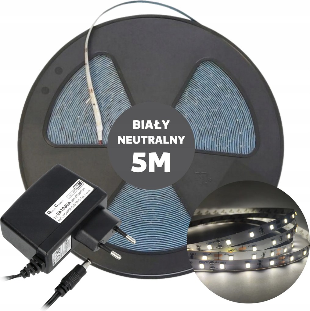 Led szalag konyhai szalag fehér semleges 5m tápegységgel