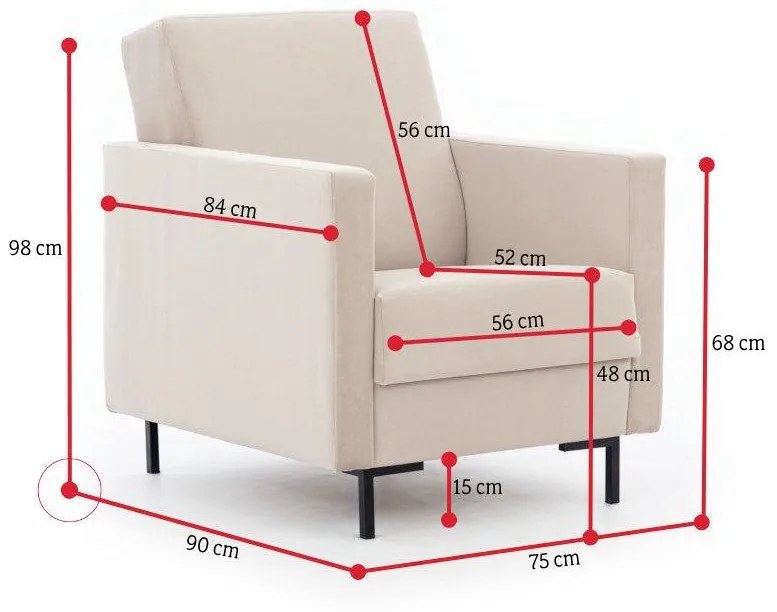 AZAEL fotel, 75x91x90, modone 17034