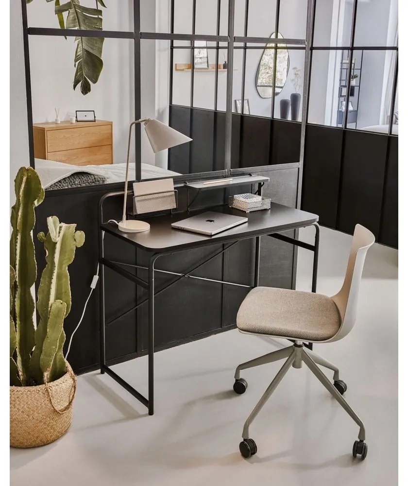 Foreman fekete íróasztal - Kave Home