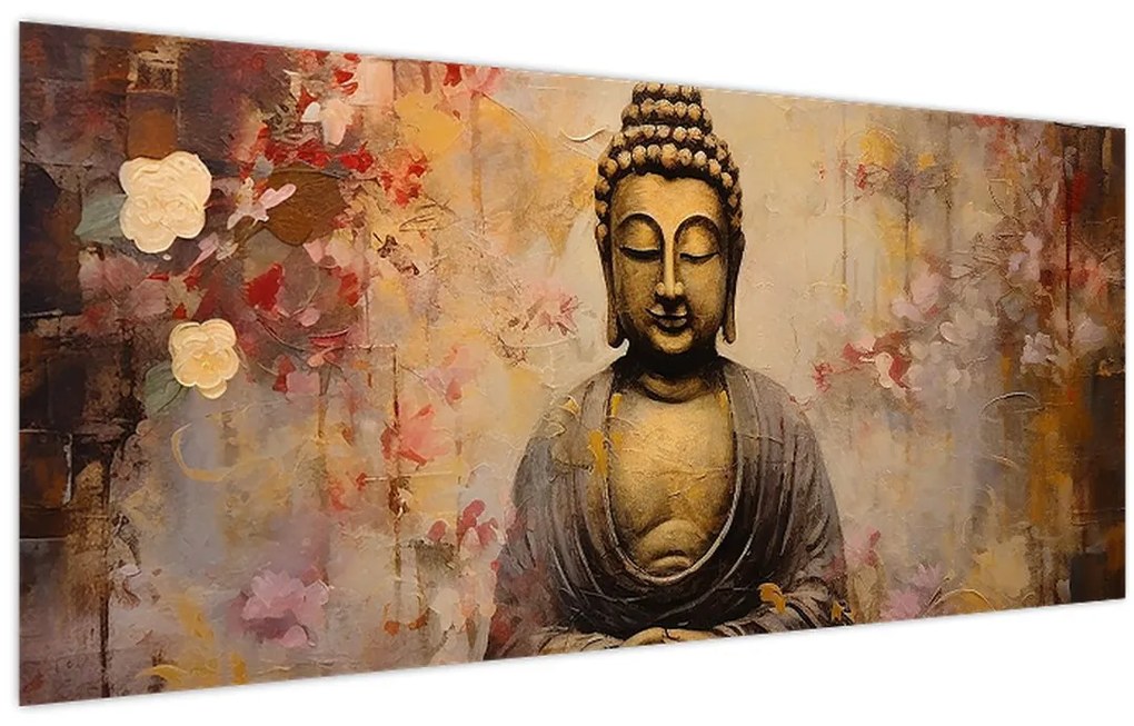 Kép - Buddha, festészet (120x50 cm)