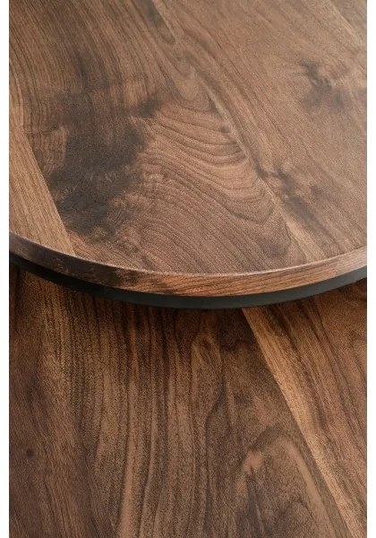 KÉSZLET 2x OREO konferencias asztal, átm. 43/53 cm, fekete/dió