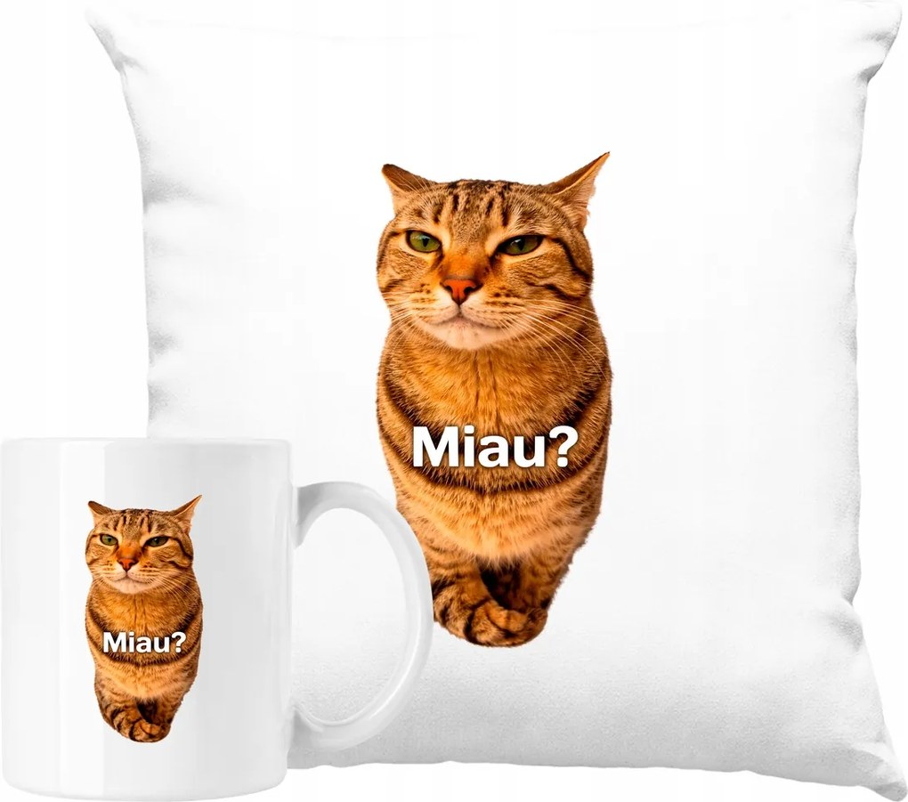 Bögre Szett Macska Párna Miau Kérdés Ötlet Ajándék
