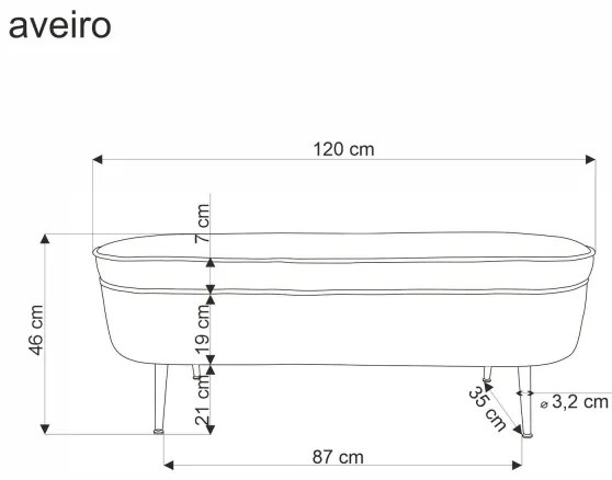 Pad tárolóhellyel AVEIRO 46x120 cm fehér