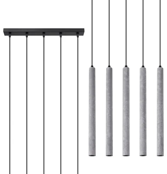 Sollux SL.1274 - Csillár zsinóron PASTELO 5xG9/8W/230V beton