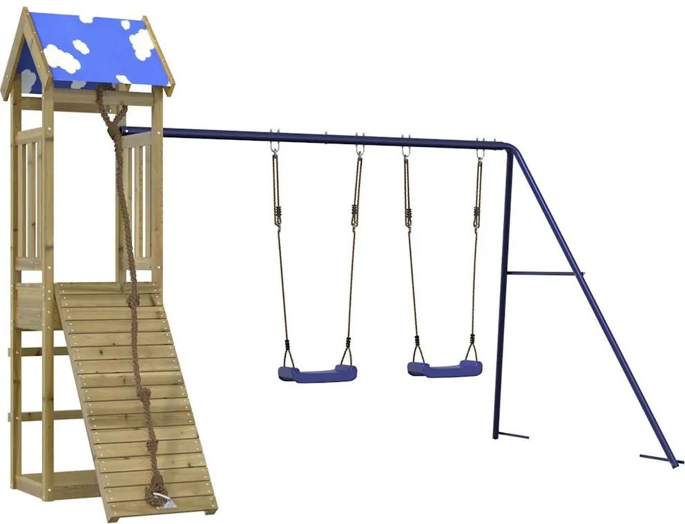 vidaXL impregnált fenyőfa kültéri játszószett