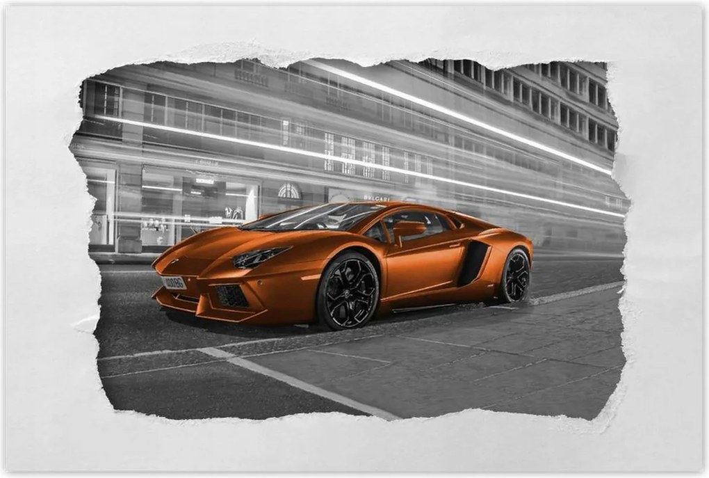 Poszter 60x40 Narancssárga autó