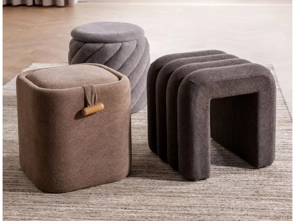 Szürke designer taburet TICA