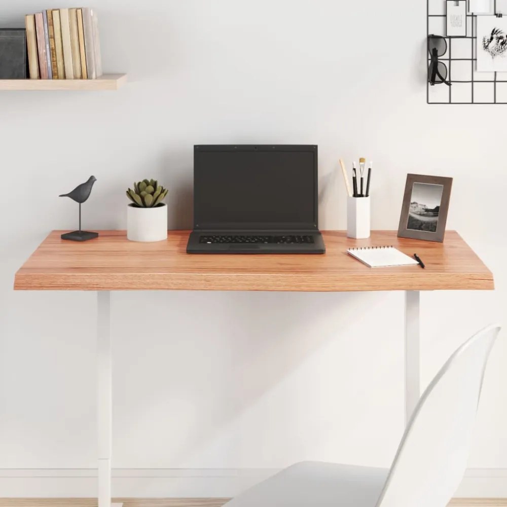 világosbarna kezelt tömör tölgyfa asztallap 100x40x(2-4) cm