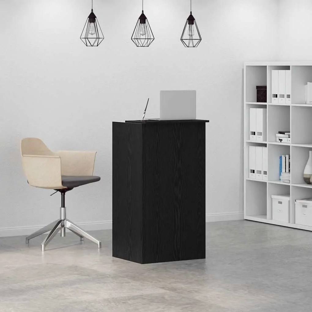 recepciós pult fekete 55x50x103,5 cm szerelt fa