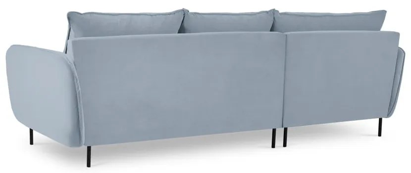 Világoskék bársony sarokkanapé (bal oldali) Vienna – Cosmopolitan Design