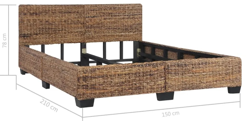 természetes rattan ágykeret 140 x 200 cm