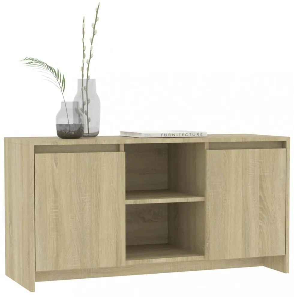 sonoma tölgy színű szerelt fa TV-szekrény 102 x 36 x 50 cm