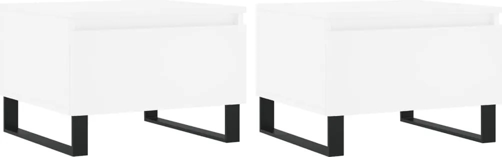 vidaXL 2 db fehér szerelt fa dohányzóasztal 50 x 46 x 35 cm