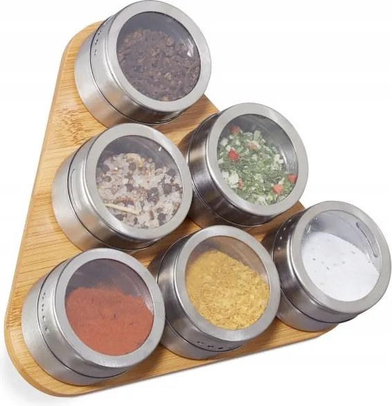 Mágneses bambusz fűszertartó állvány A278