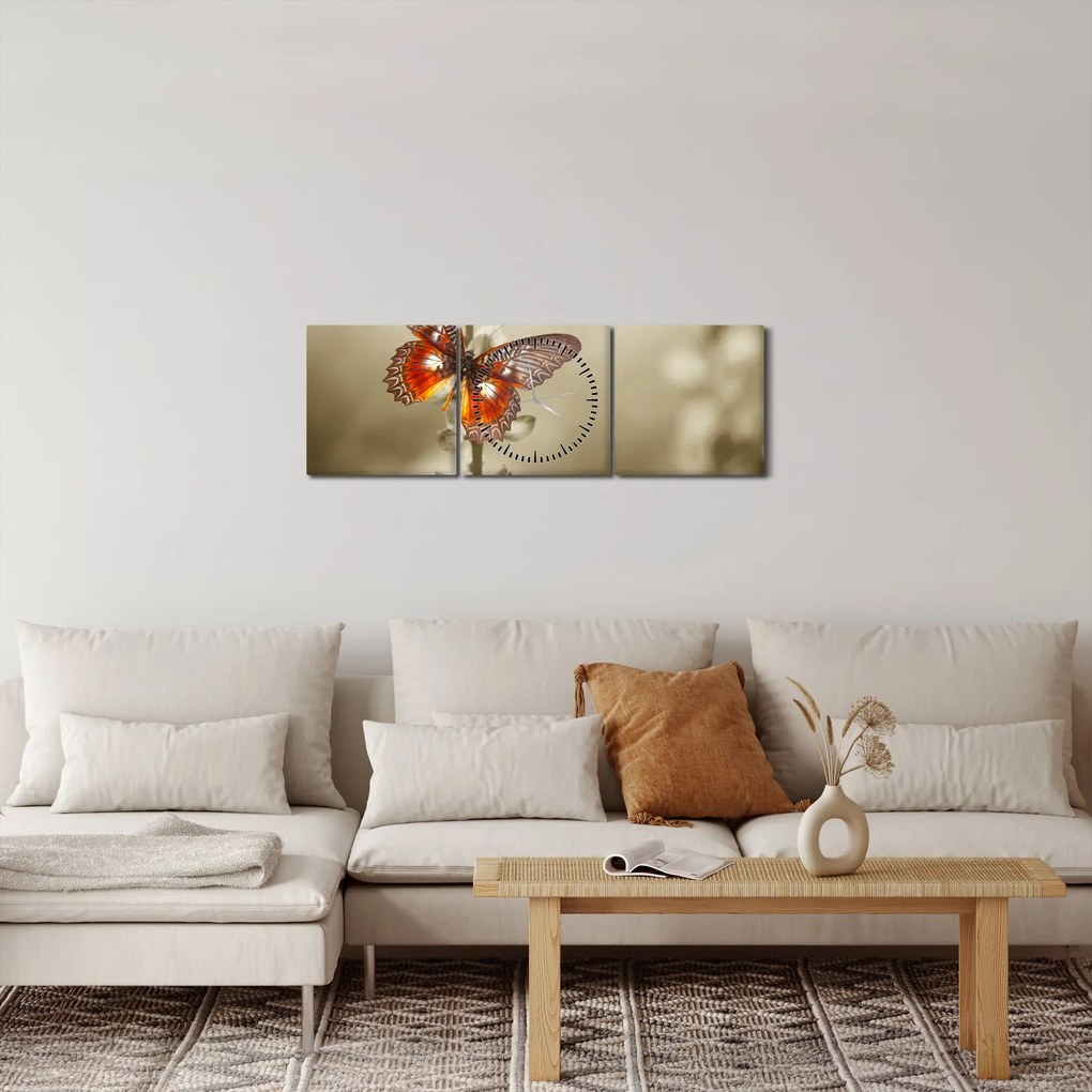 Pillangó képe (órával) (90x30 cm)