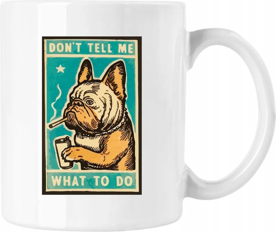 Bulldog Mopsz Kutya Bögre 1 Fehér 330ml