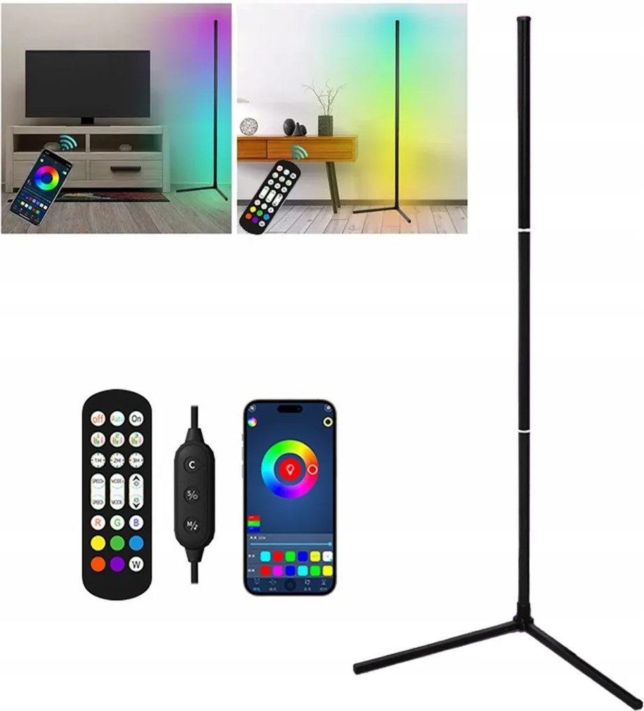 160cm Álló Padló Lámpa Rgb Led 10W