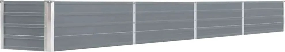 vidaXL szürke horganyzott acél kerti magaságyás 320 x 40 x 45 cm