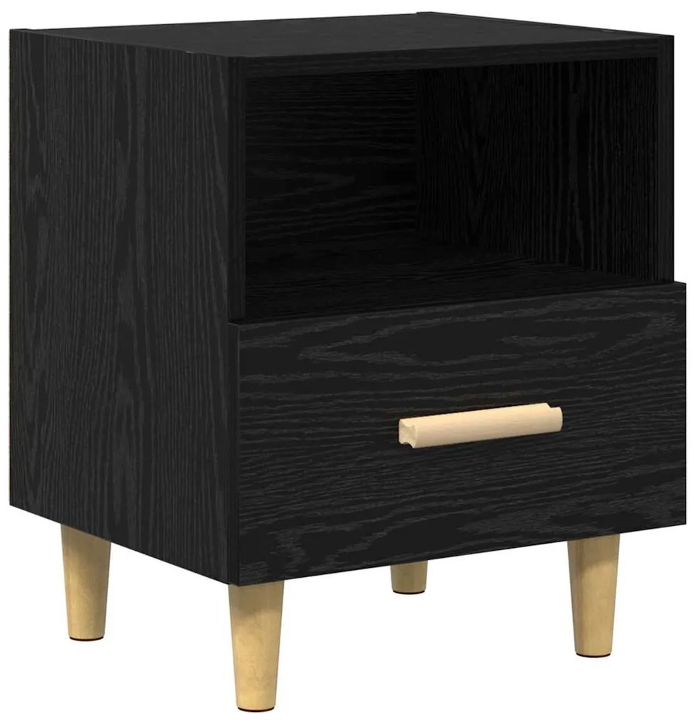 Éjjeliszekrény 2 pcs Musta tammi 40 x 35 x 47.5 cm Faanyag