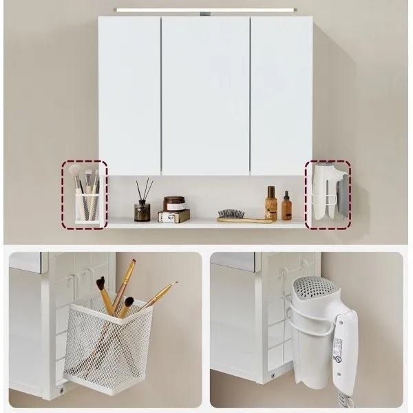 Tükrös fürdőszobaszekrény SKY, fehér