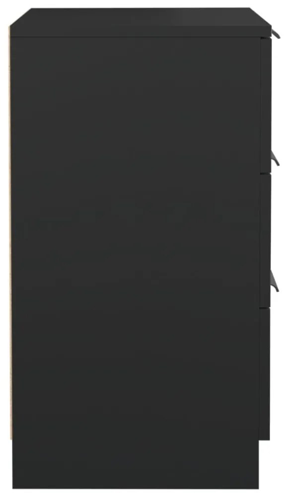 2 db fekete éjjeliszekrény 40 x 36 x 65 cm
