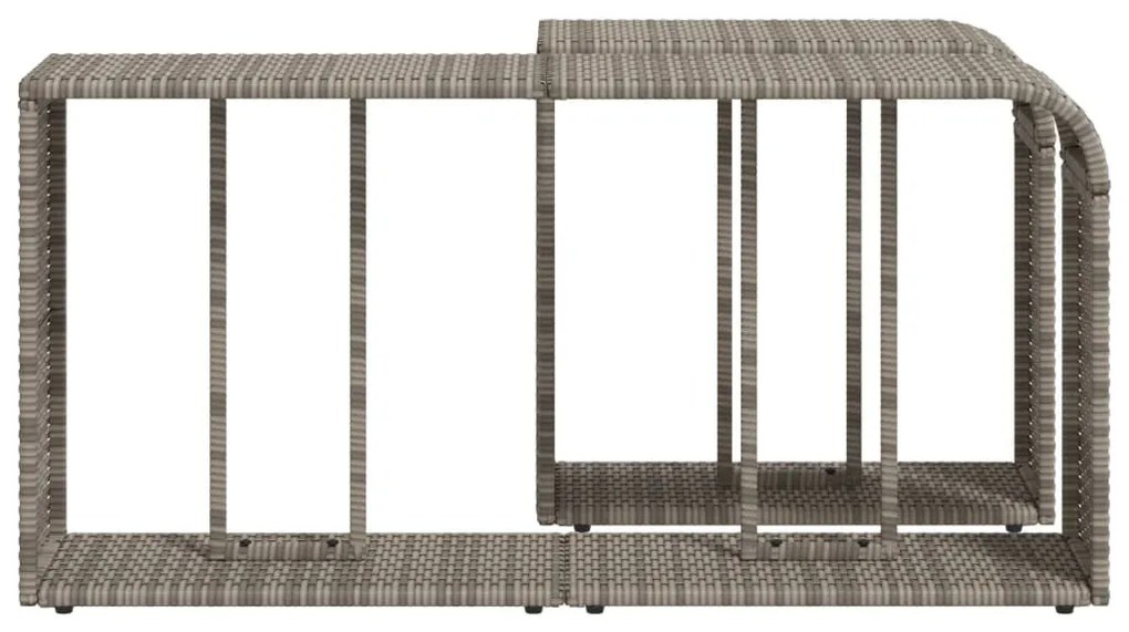 2 db szürke polyrattan tárolópolc