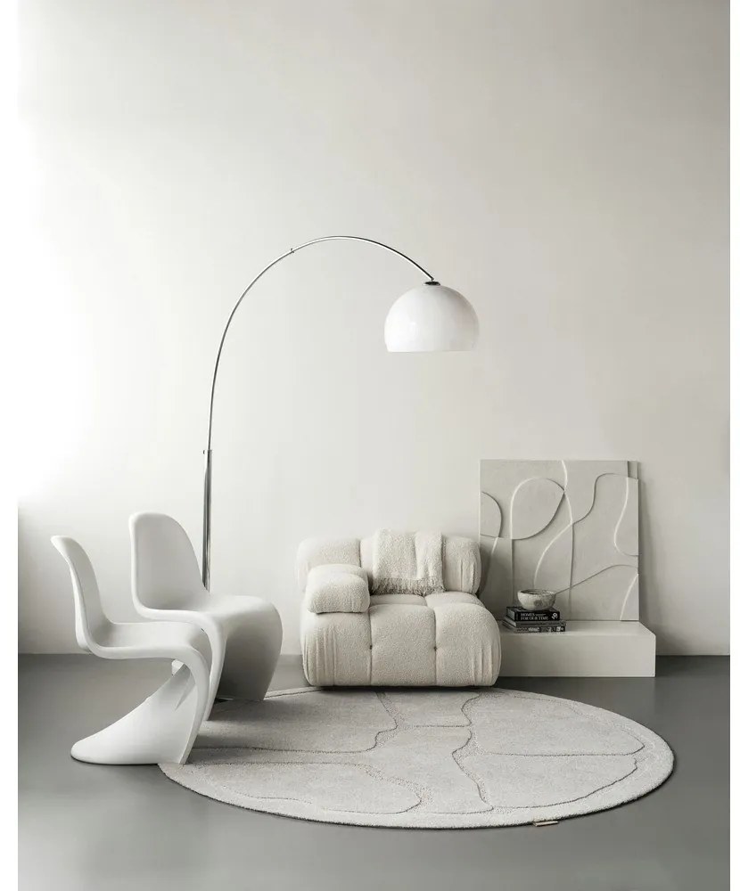 Világosszürke gyapjú kerek szőnyeg ø 160 cm Morphic Organica – Agnella