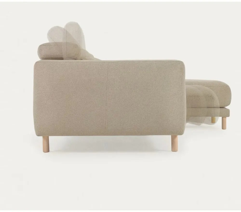 Bézs sarokkanapé (jobb oldali) Singa - Kave Home