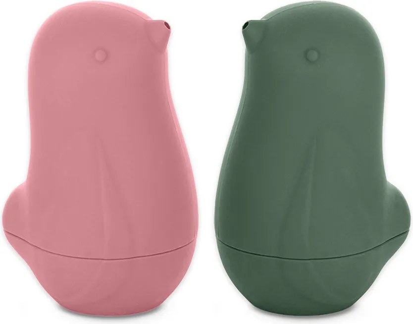 PETITE&MARS Szilikon fürdőjáték Love birds Rose Green 6hó+
