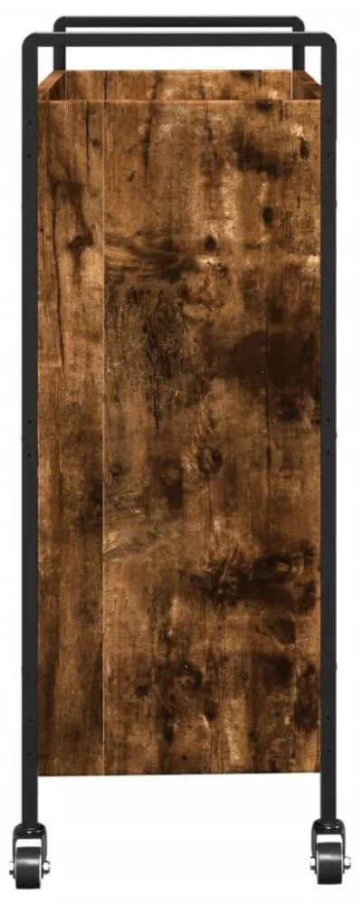 füstös tölgy színű szerelt fa zsúrkocsi 70 x 30 x 82 cm