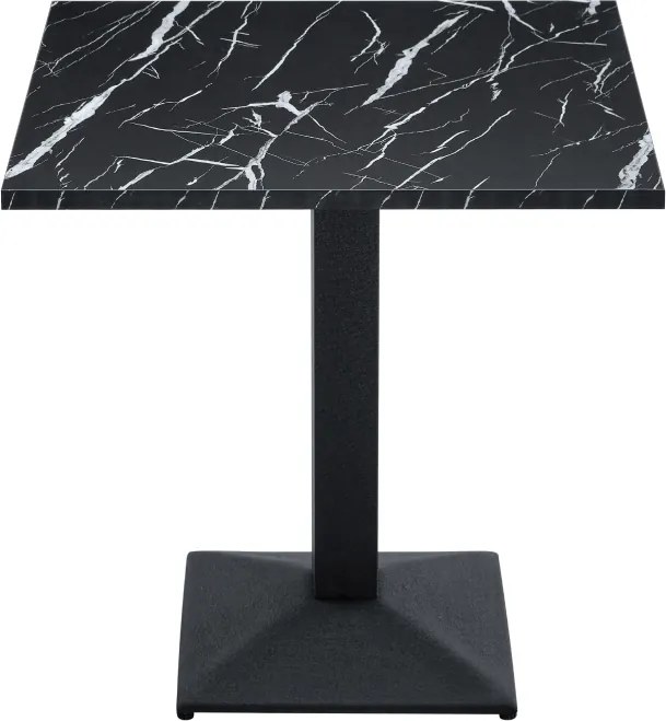 Bisztró asztal, fekete márvány/fekete, 70x70 cm, RINALDO TYP 1
