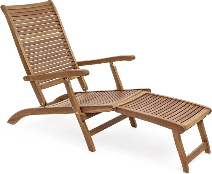 Natúr színű tömörfa kerti napozóágy Noemi – Bizzotto