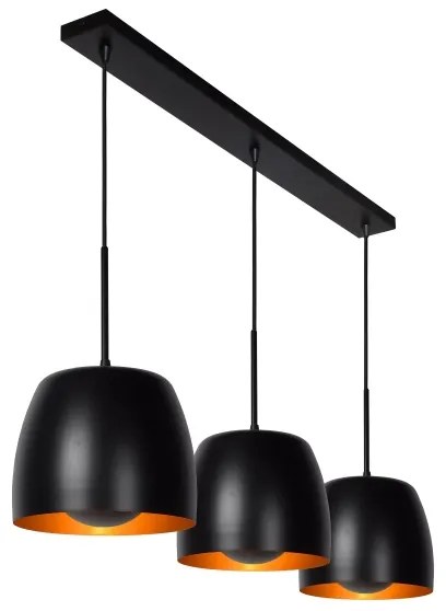 Lucide 30488/03/30 - Csillár zsinóron NOLAN 3xE27/40W/230V fekete