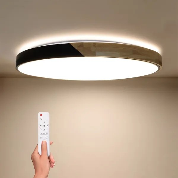Brilagi - dimmelhető LED lámpatest PILANA LED/72W/230V tölgy/fekete átm. 80 cm + távirányító