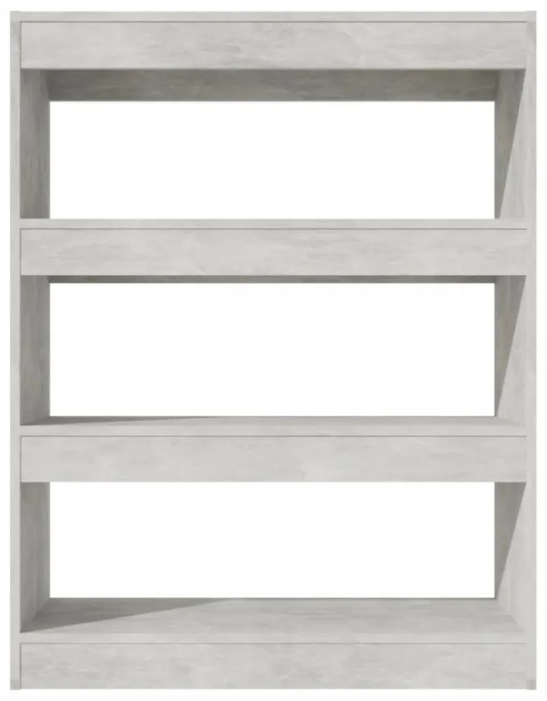 betonszürke könyvszekrény/térelválasztó 80 x 30 x 103 cm