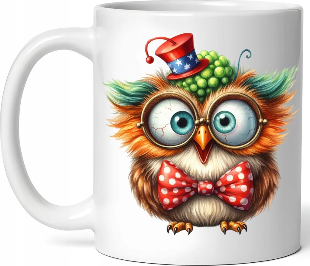 Látványos Bögre Őrült Vicces Bagoly Kerámia Doboz 330ml