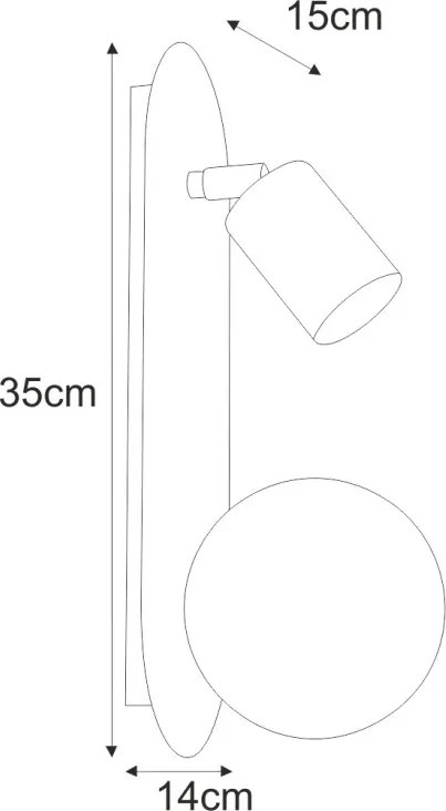 KAJA K-5482 ARIES Fekete Színű Fali Lámpa 2xGU10 + G9 10W IP20
