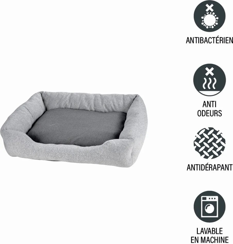 Világosszürke fekhely kutyáknak 50x38 cm Graphene – Love Story