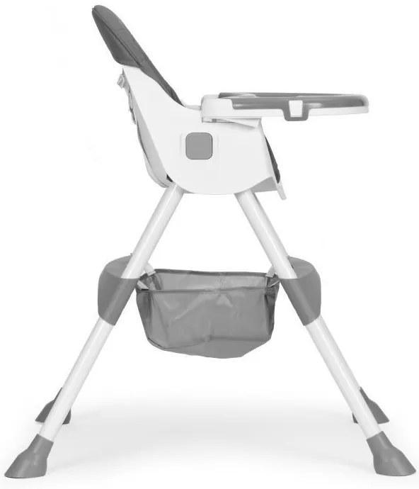 Gyerek etetőszék tálcával és kosárral 5 pontos biztonsági övvel szürke