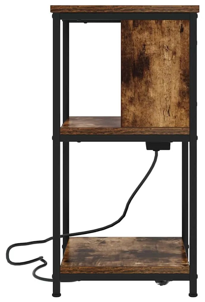 Éjjeliszekrény 2 pcs Füstölt tölgy 38 x 31 x 61 cm Faanyag