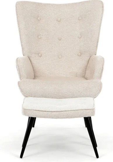 Relaxációs fotel, bézs, bársony kárpit, AK-303 CRM2