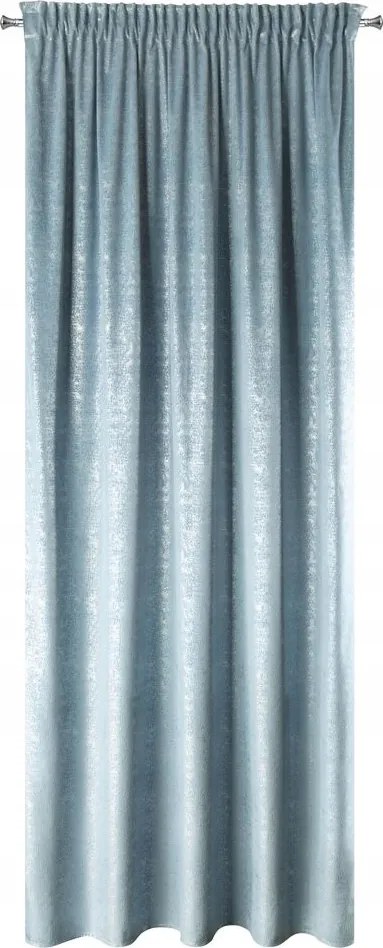 Kész függöny Ciprus 140x270 kék-ezüst bársony mintás glamour szalag