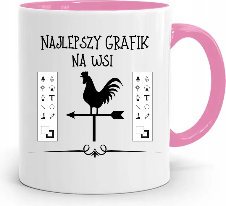 Rózsaszín Bögre A Legjobb Vidéki Grafikusnak! fényképes nyomattal