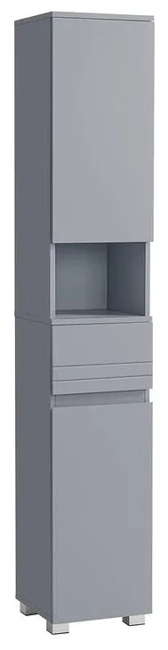 VASAGLE magas fürdőszobai szekrény 30×30×170 cm, misztikus szürke színben