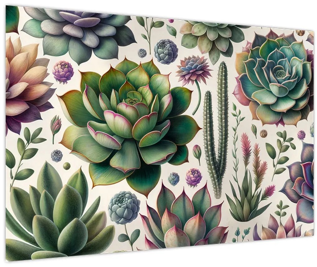 Kép - Pozsgás növények (90x60 cm)